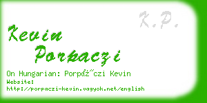 kevin porpaczi business card